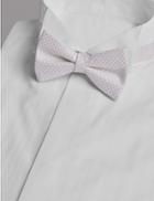 Marks & Spencer Pure Silk Textured Bow Tie Cream