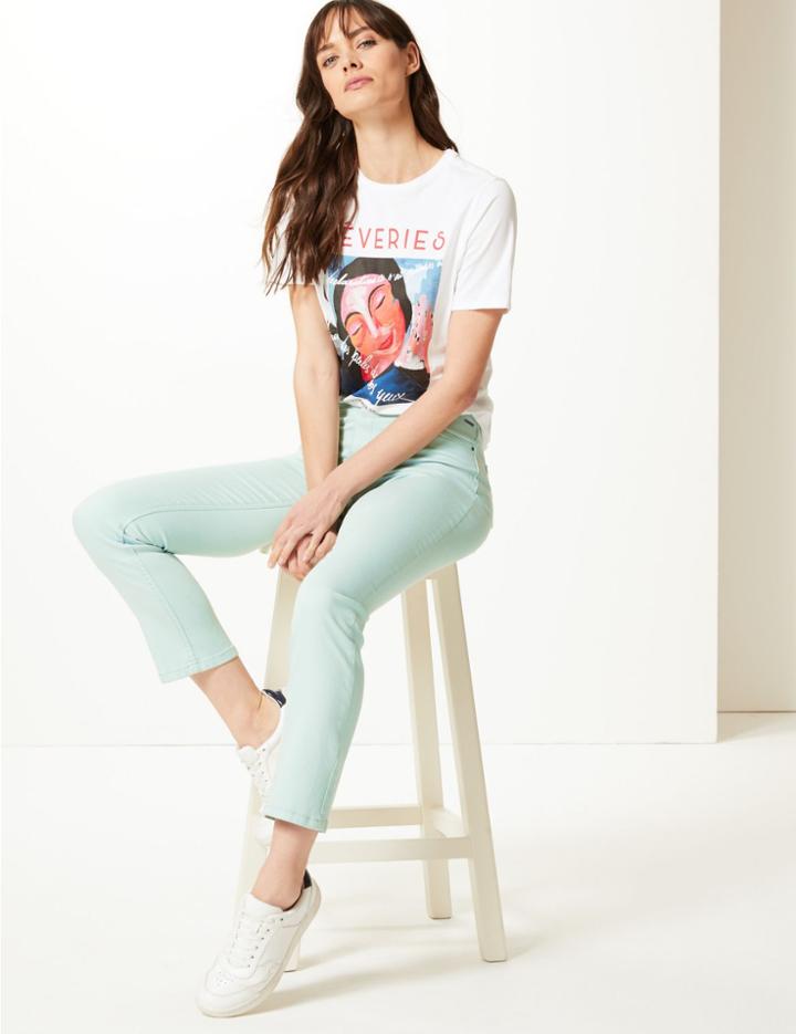Marks & Spencer Mid Rise Slim Fit Jeans Mint