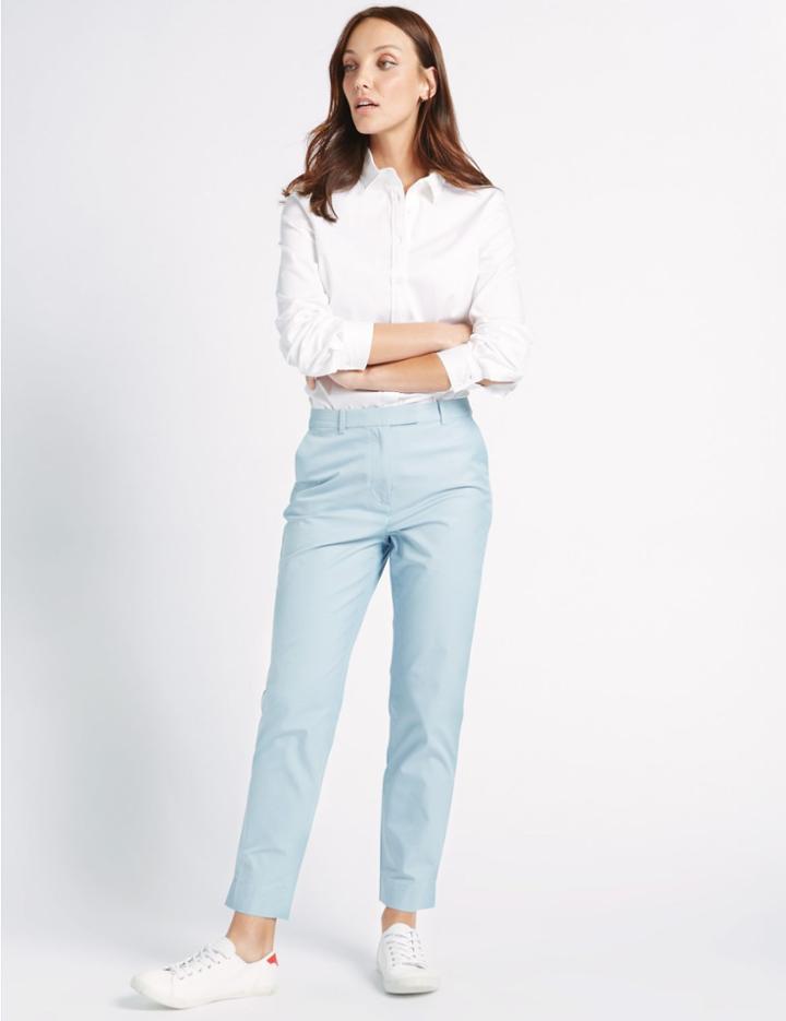 Marks & Spencer Cotton Rich Chinos Soft Blue