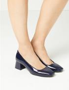 Marks & Spencer Square Toe Court Shoes Navy