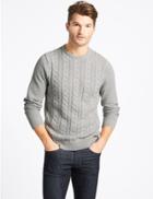 Marks & Spencer Pure Cotton Cable Jumper Grey Mix