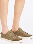 Marks & Spencer Canvas Lace-up Pump Medium Khaki