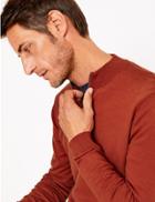 Marks & Spencer Cotton Half Zip Jumper Rust