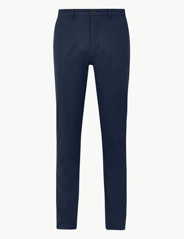 Marks & Spencer Slim Fit Cotton Rich Chinos Indigo