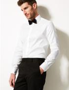 Marks & Spencer Pure Cotton Tailored Fit Shirt Magenta
