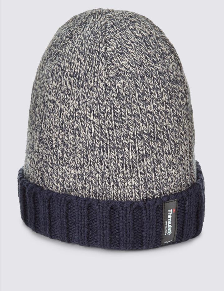 Marks & Spencer Thinsulate&trade; Beanie Hat Navy Mix