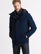 Marks & Spencer Hooded Fleece Jacket With Stormwear&trade; Indigo