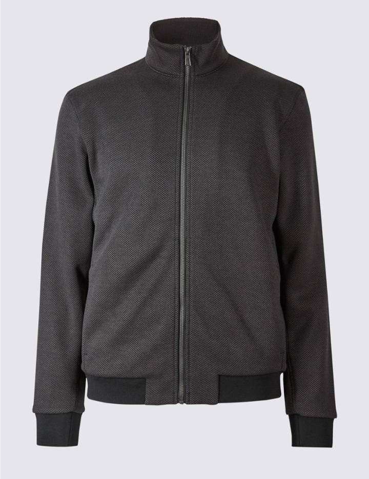 Marks & Spencer Textured Fleece Top Charcoal Mix