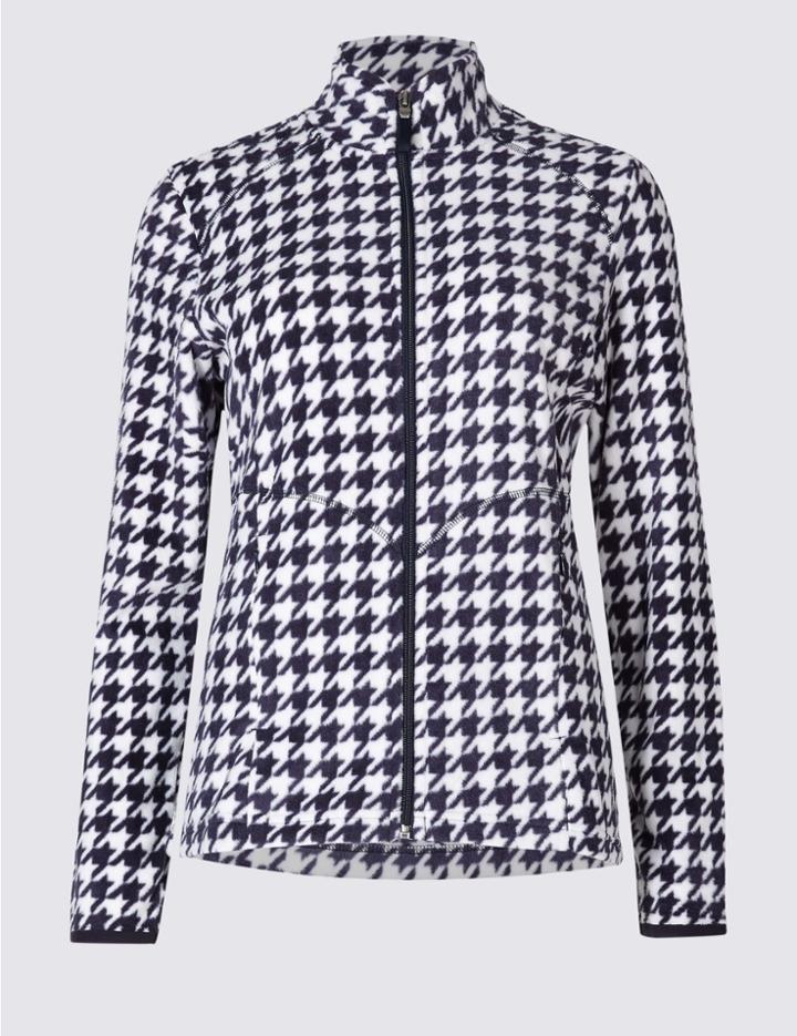 Marks & Spencer Printed Fleece Jacket Navy Mix