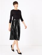 Marks & Spencer Sequin Slip Midi Skirt Black