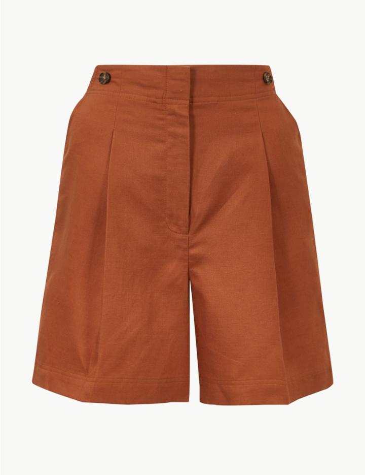 Marks & Spencer Linen Shorts Ginger