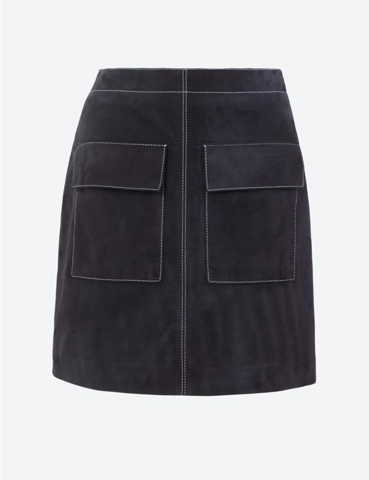 Marks & Spencer Coated A-line Mini Skirt Navy