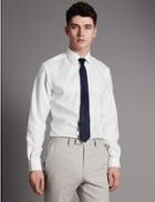 Marks & Spencer 2in Longer Supima&reg; Cotton Tailored Fit Shirt White