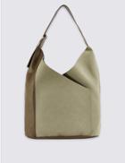 Marks & Spencer Faux Leather Ring Detail Hobo Bag Grey Mix