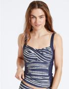 Marks & Spencer Striped Twisted Tankini Top Navy Mix
