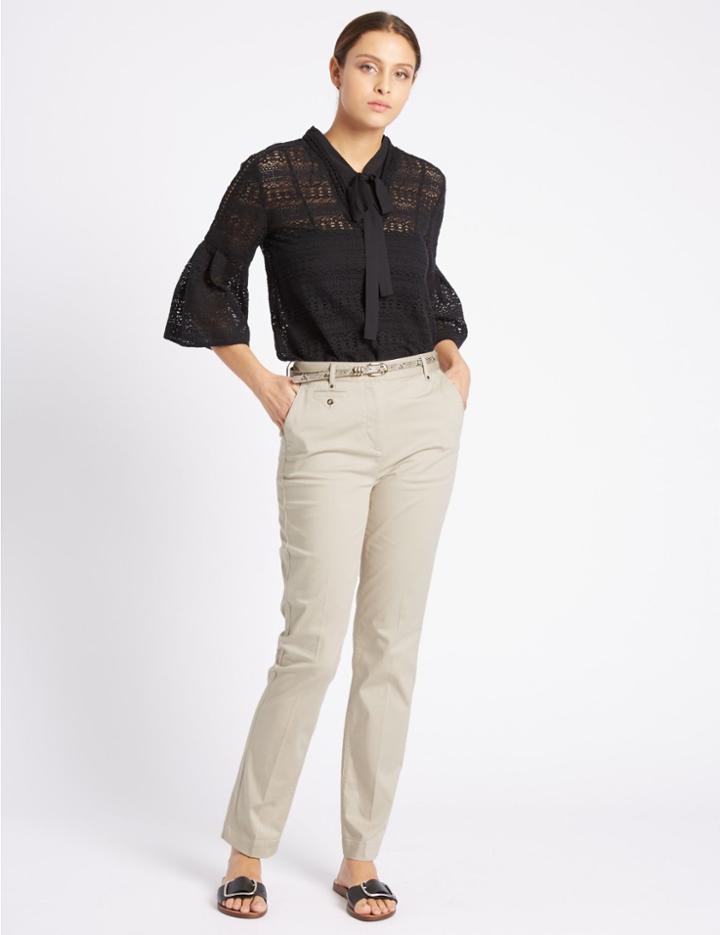 Marks & Spencer Belted Chinos Neutral