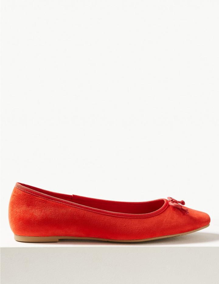 Marks & Spencer Bow Ballerina Pumps Red