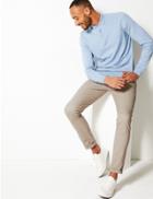Marks & Spencer Cotton Rich Knitted Polo Light Blue