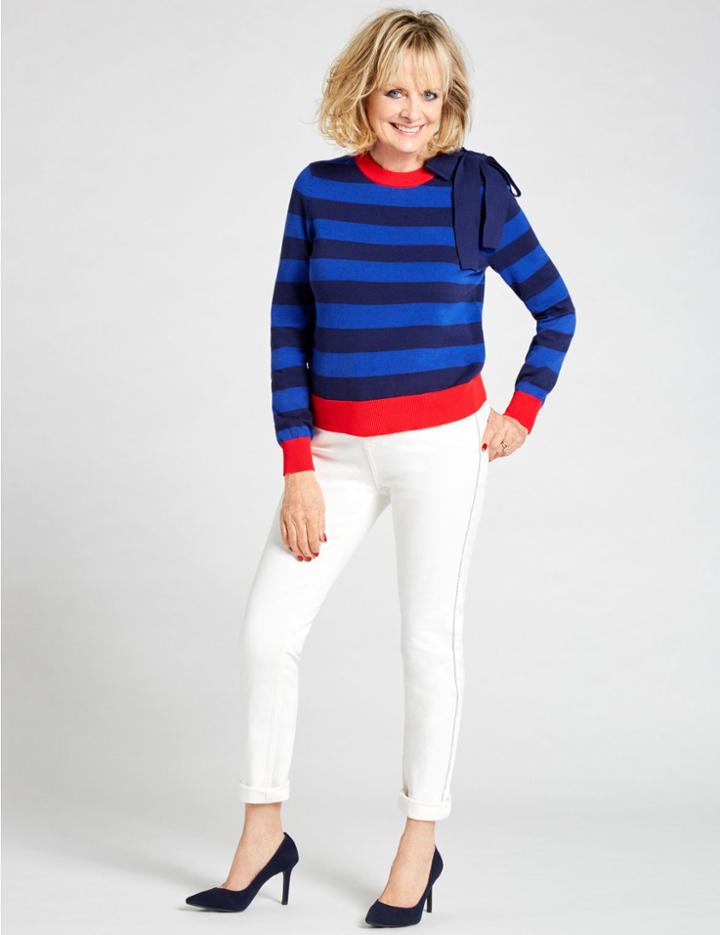 Marks & Spencer Bow Detail Colour Block Jumper Multi