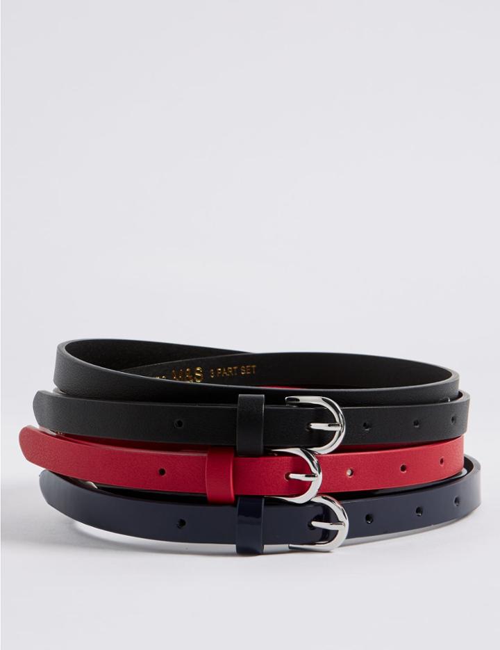 Marks & Spencer 3 Pack Buckle Hip Belt Black Mix