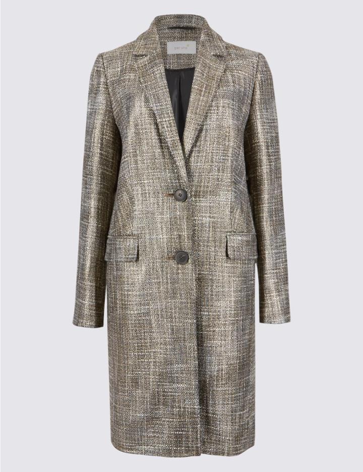 Marks & Spencer Metallic Coat Gold