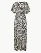 Marks & Spencer Zebra Print Maxi Beach Dress Black Mix