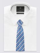 Marks & Spencer Pure Silk Gingham Tie Bluebell