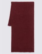 Marks & Spencer Pure Cotton Scarf With Staynew&trade; Burgundy