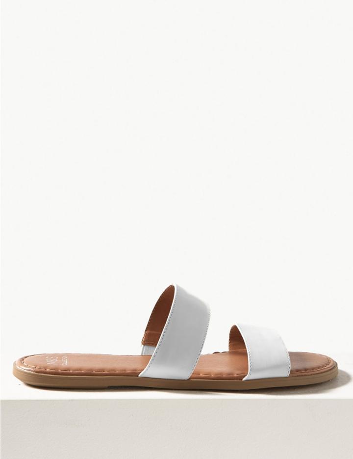 Marks & Spencer Two Strap Mule Sandals White