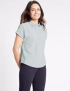 Marks & Spencer Pure Cotton Striped Poplin Shirt Blue/white