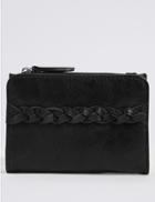 Marks & Spencer Faux Leather Plait Purse With Cardsafe&trade; Black
