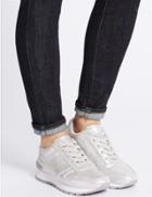 Marks & Spencer Lace-up Trainers Silver