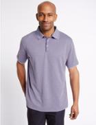 Marks & Spencer Modal Rich Textured Polo Shirt Violet