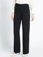 Marks & Spencer Grosgrain Trim Wide Leg Trousers Navy