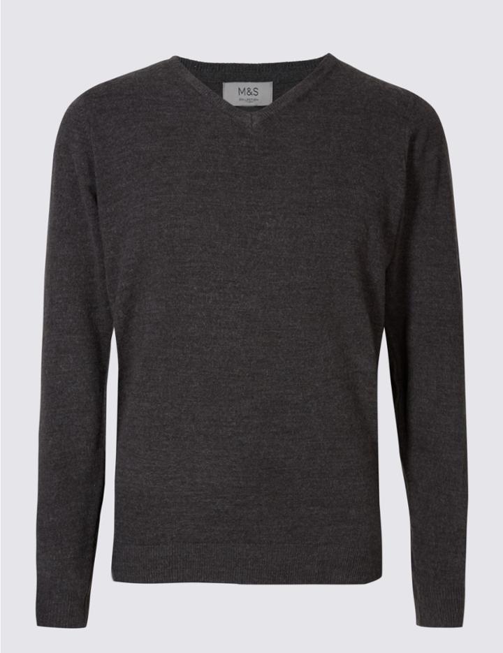 Marks & Spencer V-neck Jumper Charcoal