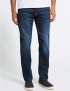 Marks & Spencer Vintage Wash Tapered Fit Jeans Dark Denim