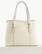 Marks & Spencer Faux Leather Soft Stud Tote Bag White/white