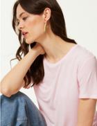 Marks & Spencer Round Neck Short Sleeve Relaxed Fit T-shirt Light Pink