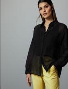 Marks & Spencer Oversized Long Sleeve Shirt Black