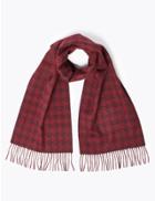 Marks & Spencer Cashmere Dogstooth Scarf Red Mix
