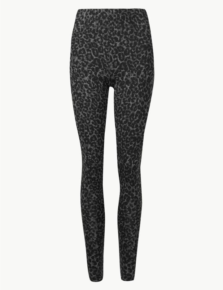 Marks & Spencer Animal Print Super Skinny Leggings Grey Mix
