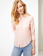 Marks & Spencer Long Sleeve Shirt Pale Pink