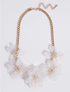 Marks & Spencer Cloudy Flower Necklace White Mix