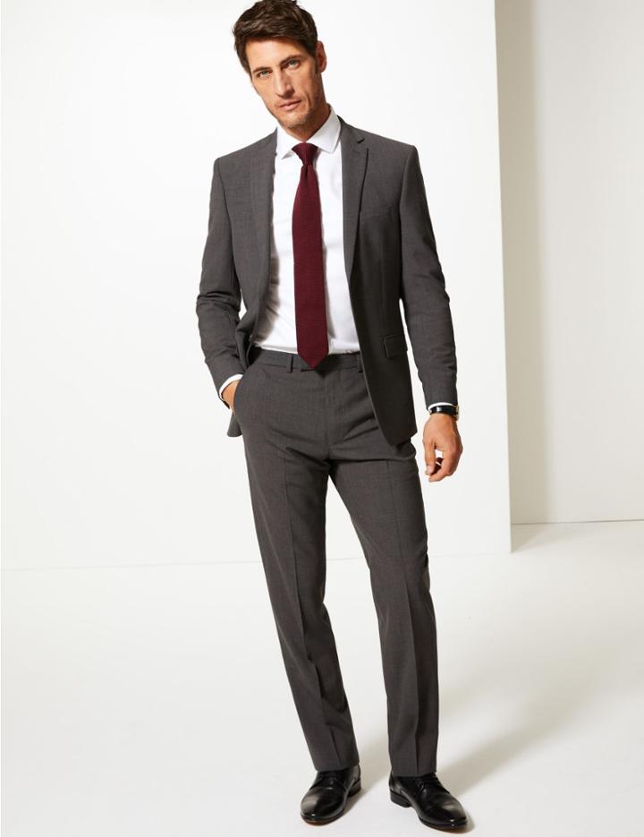 Marks & Spencer The Ultimate Charcoal Tailored Fit Jacket Charcoal