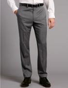 Marks & Spencer Grey Tailored Fit Italian Wool Trousers Grey