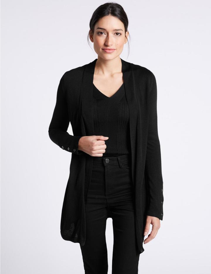 Marks & Spencer Open Front Longline Cardigan Black