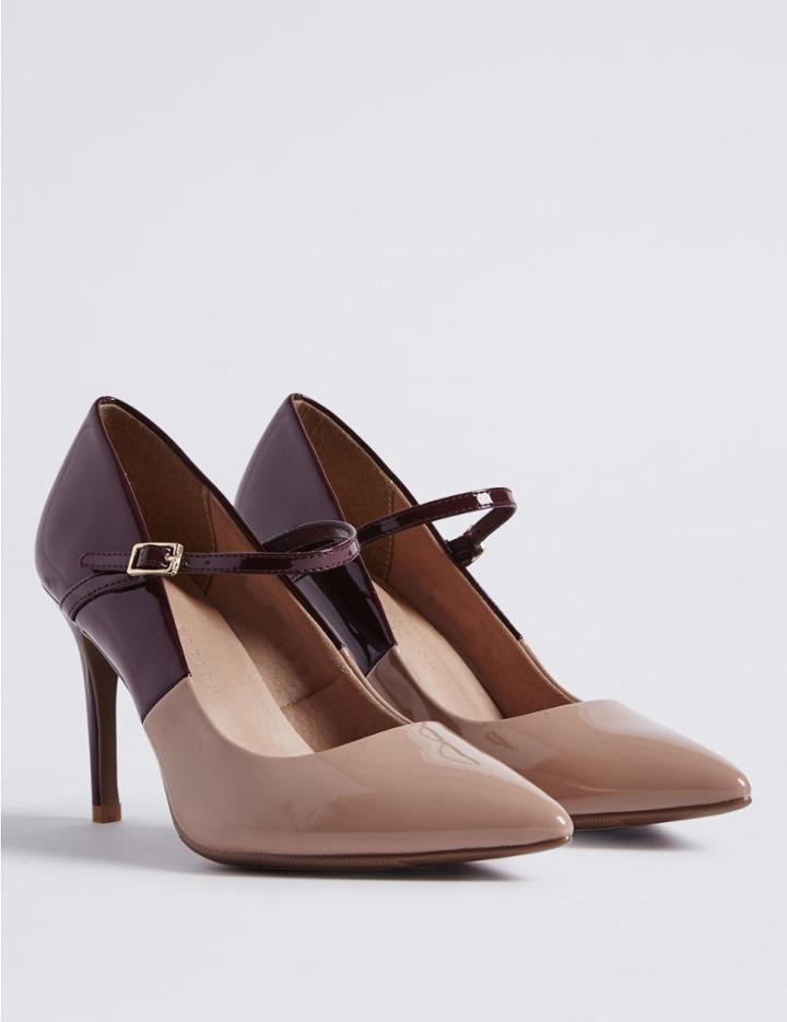 Marks & Spencer Wide Fit Stiletto Court Shoes With Insolia&reg; Nude Mix