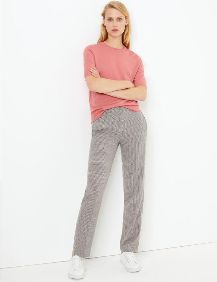Marks & Spencer Pure Merino Wool Round Neck Knitted Top Hot Bronze