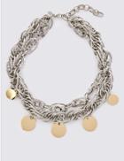 Marks & Spencer Charmy Chain Collar Necklace Silver Mix