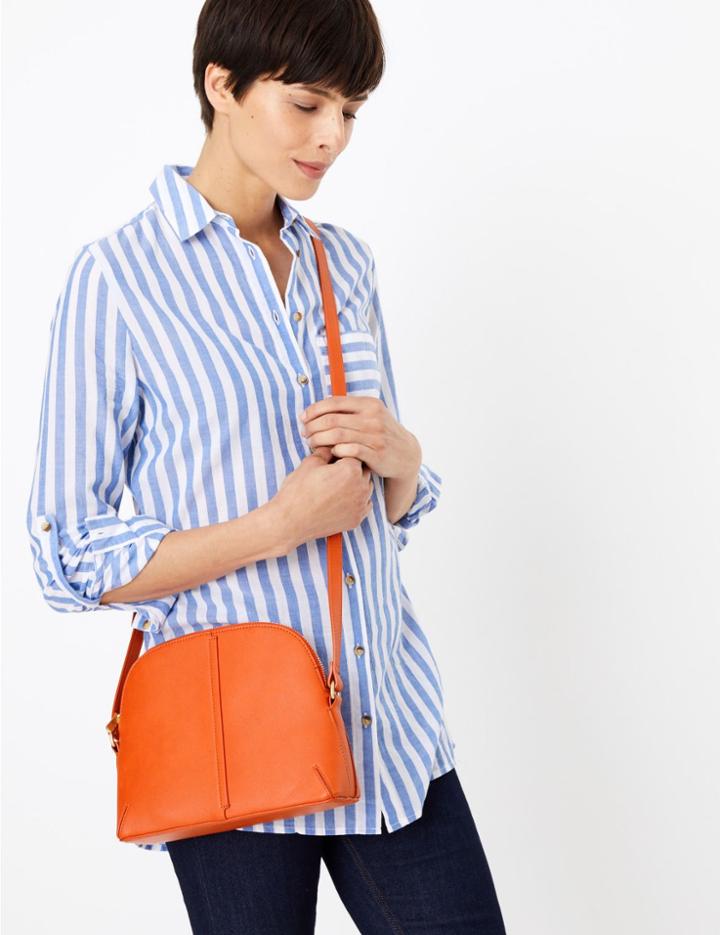 Marks & Spencer Croc Effect Crossbody Bag Burnt Orange
